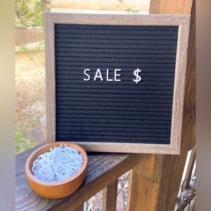 Black Felt Letter Board with Wooden Frame Includes all Letters and Numbers